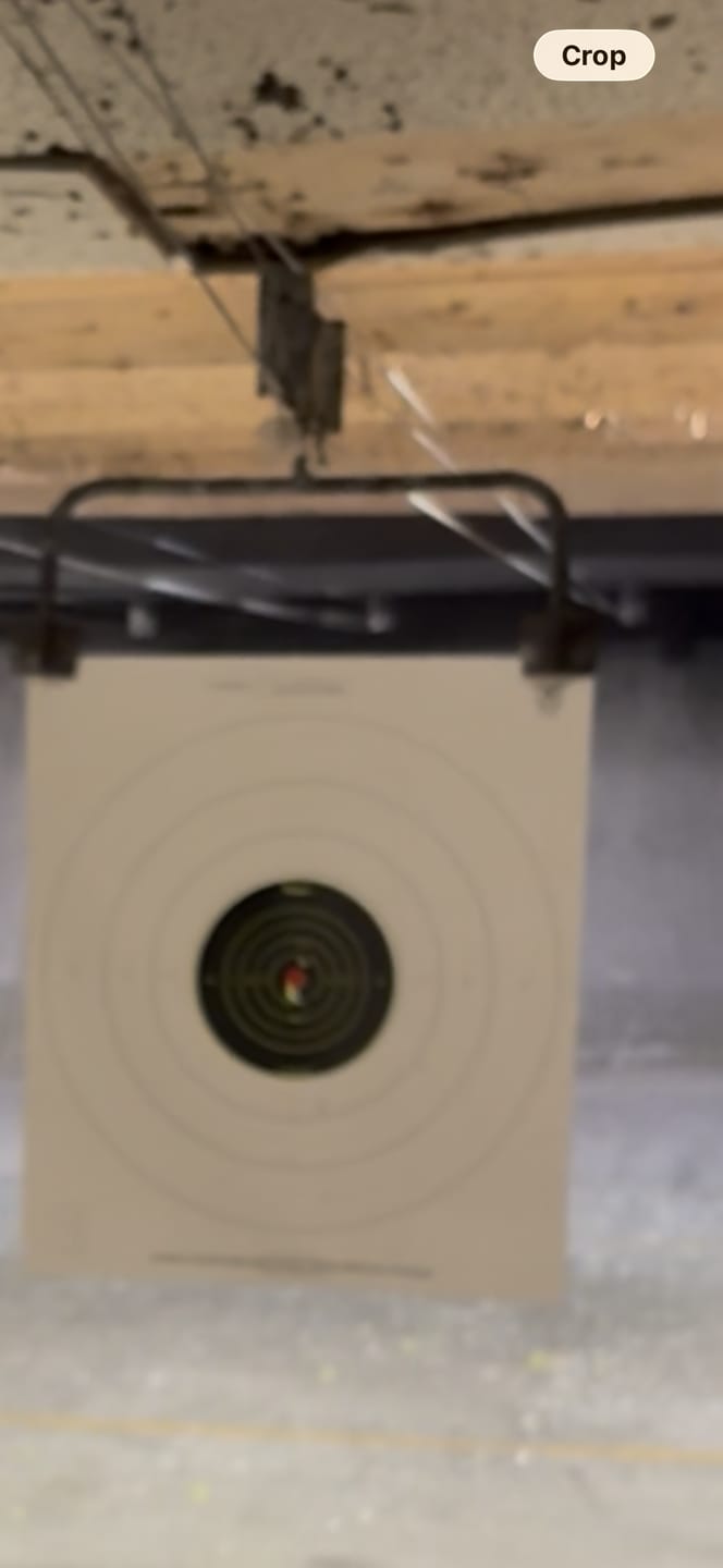 Customer photo review of 8” Stick Splatter Adhesive Bullseye Bright Fluorescent Yellow Shooting Targets  - 50 Pack