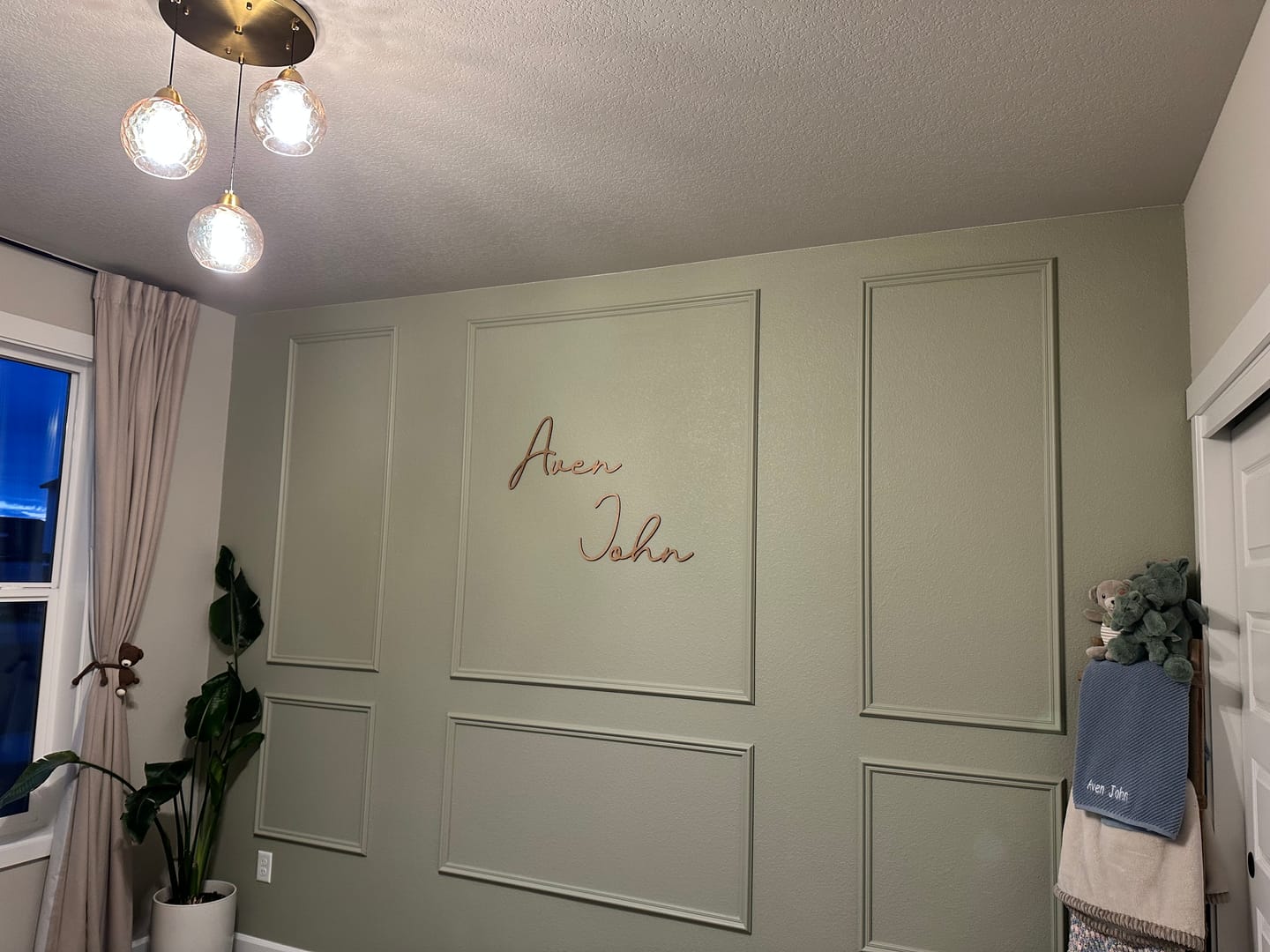 Customer photo review of Wood Name Sign