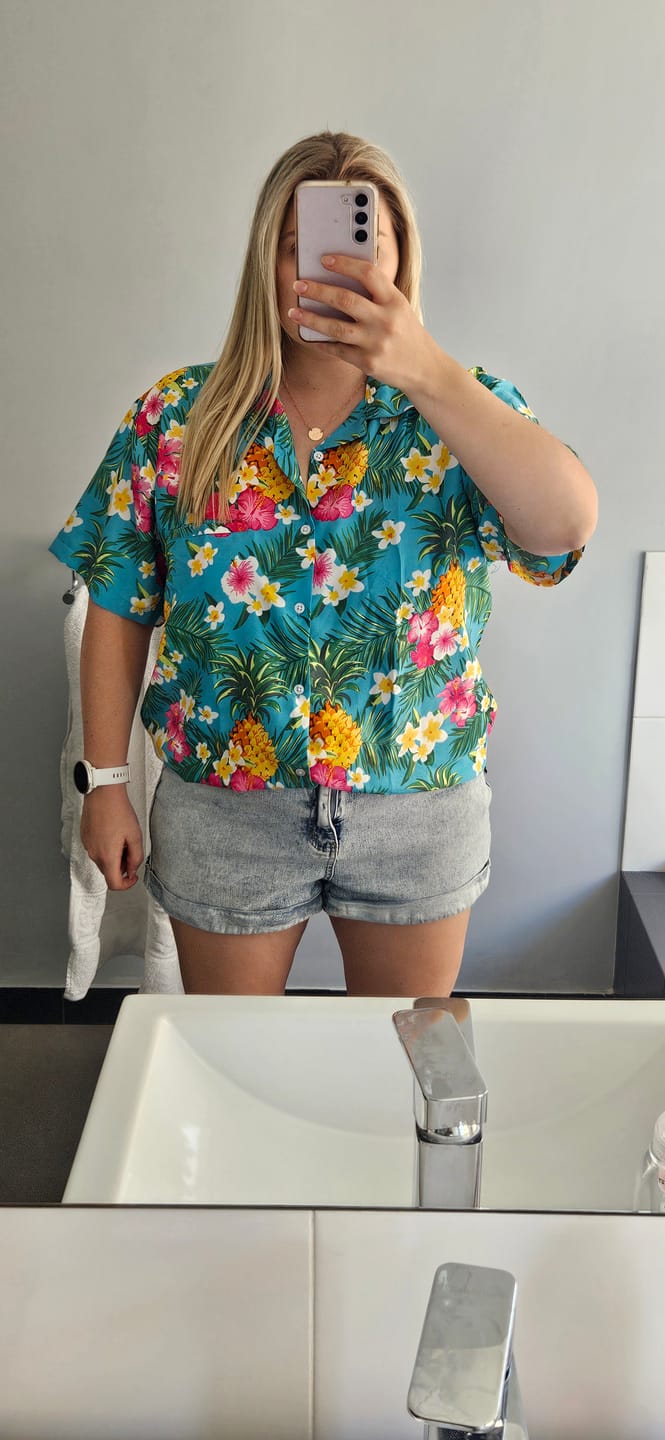 Customer photo review of Aloha Turquoise Adult Shirt