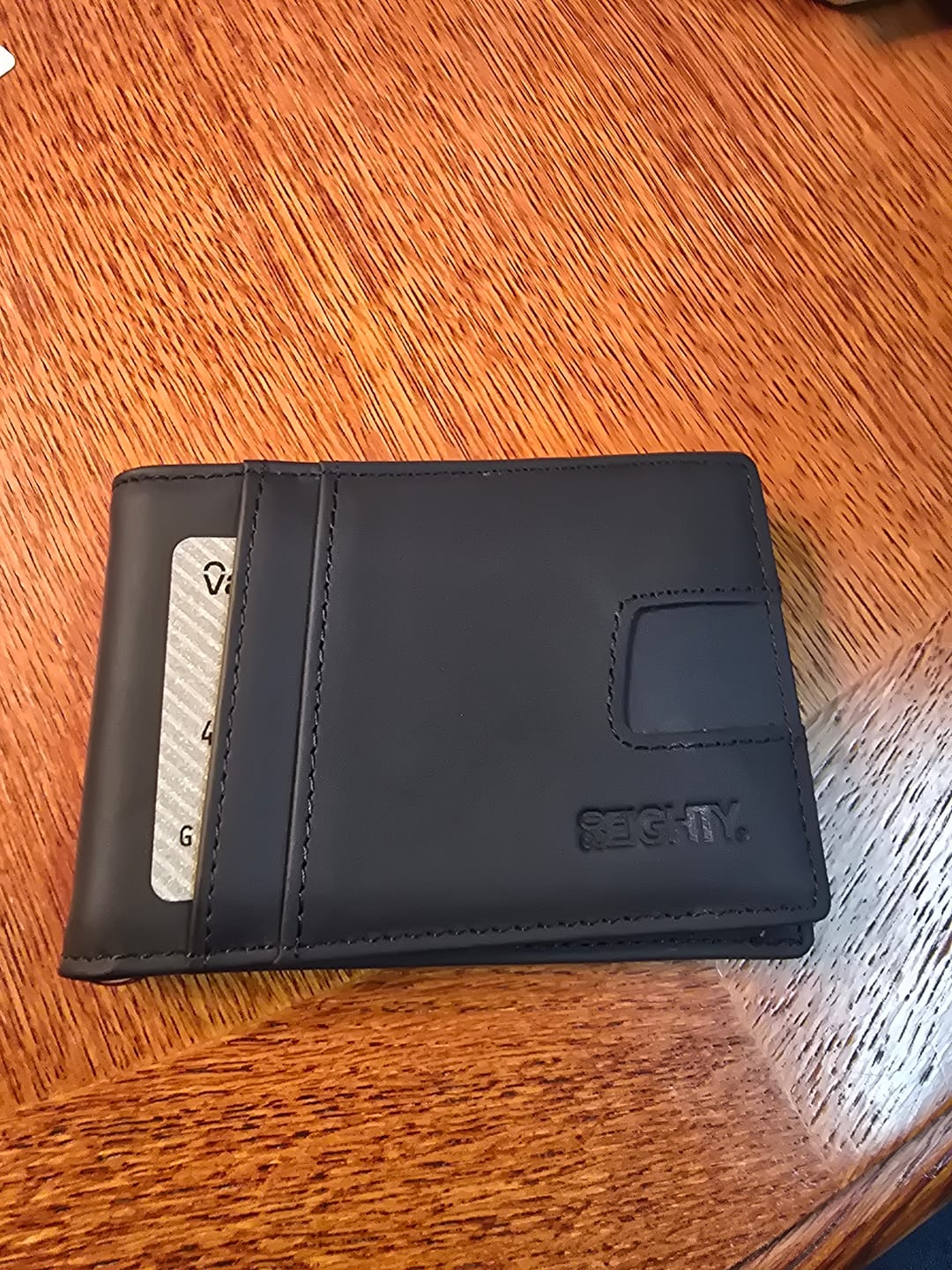 Customer photo review of 80Eighty® Matte Black Leather Wallet