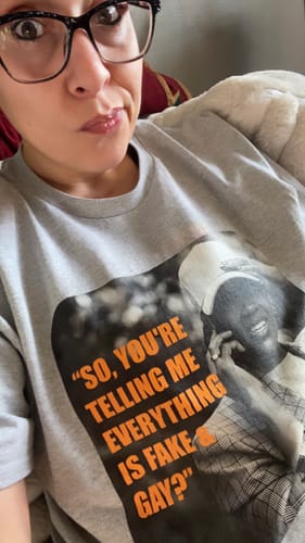 Customer photo review of Get A Helmet T-Shirt