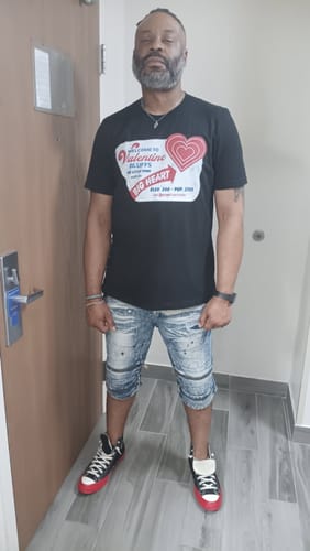 Customer photo review of My Bloody Valentine: Valentine Bluffs Sign T-Shirt