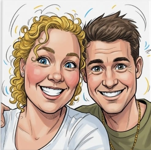 Customer photo review of Jouw Foto in Karikatuur Stijl - Gepersonaliseerde Tegel