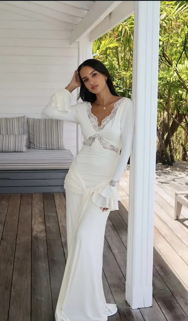 Customer photo review of Bella Bell Sleeve Maxi  Dress