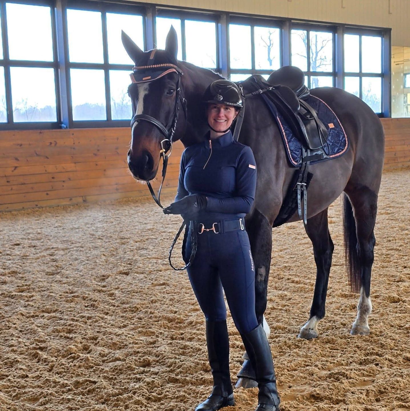 Customer photo review of KYLIE - BASE LAYER LONG SLEEVE | NAVY ROSE GOLD
