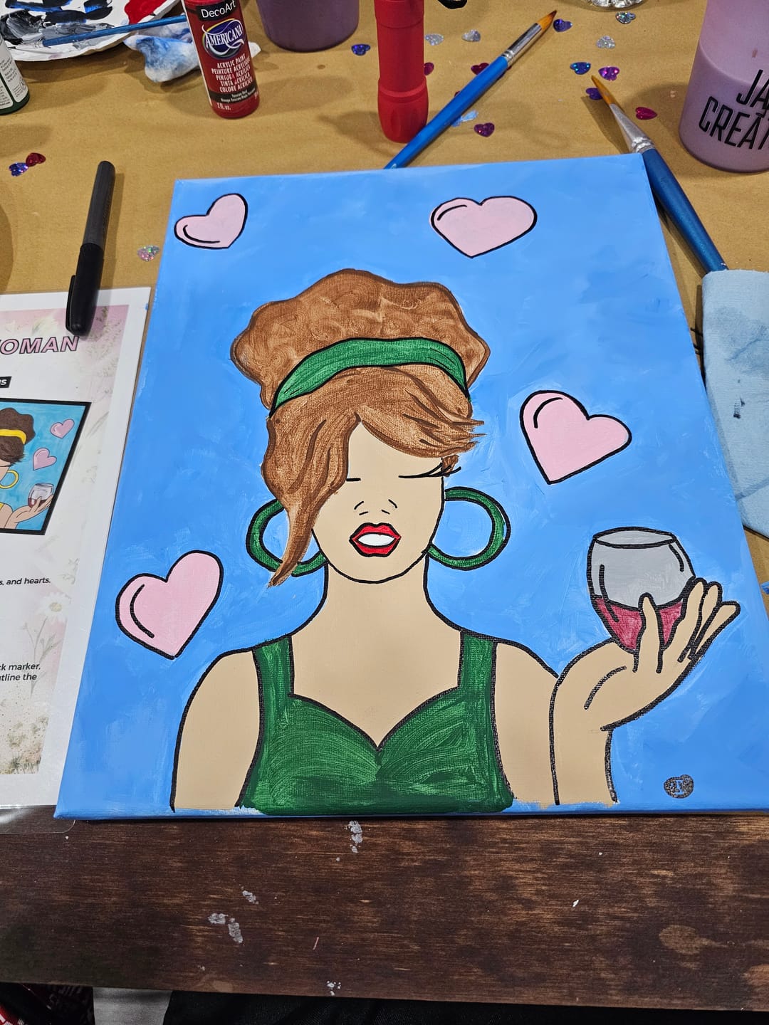 Customer photo review of Galentine’s Paint Night at Jazzi’s Creations 💕 | Girls’ Night Out