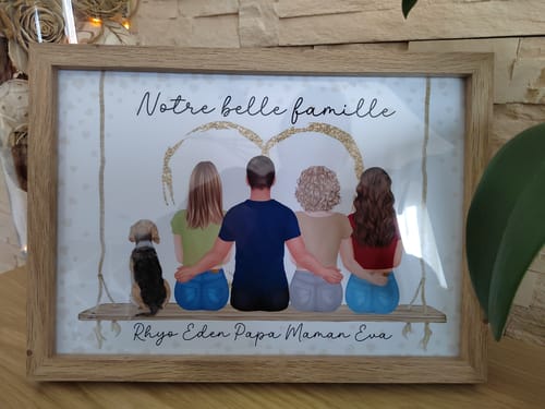 Customer photo review of Affiche Personnalisée - Famille Papa Maman Enfants & Animaux