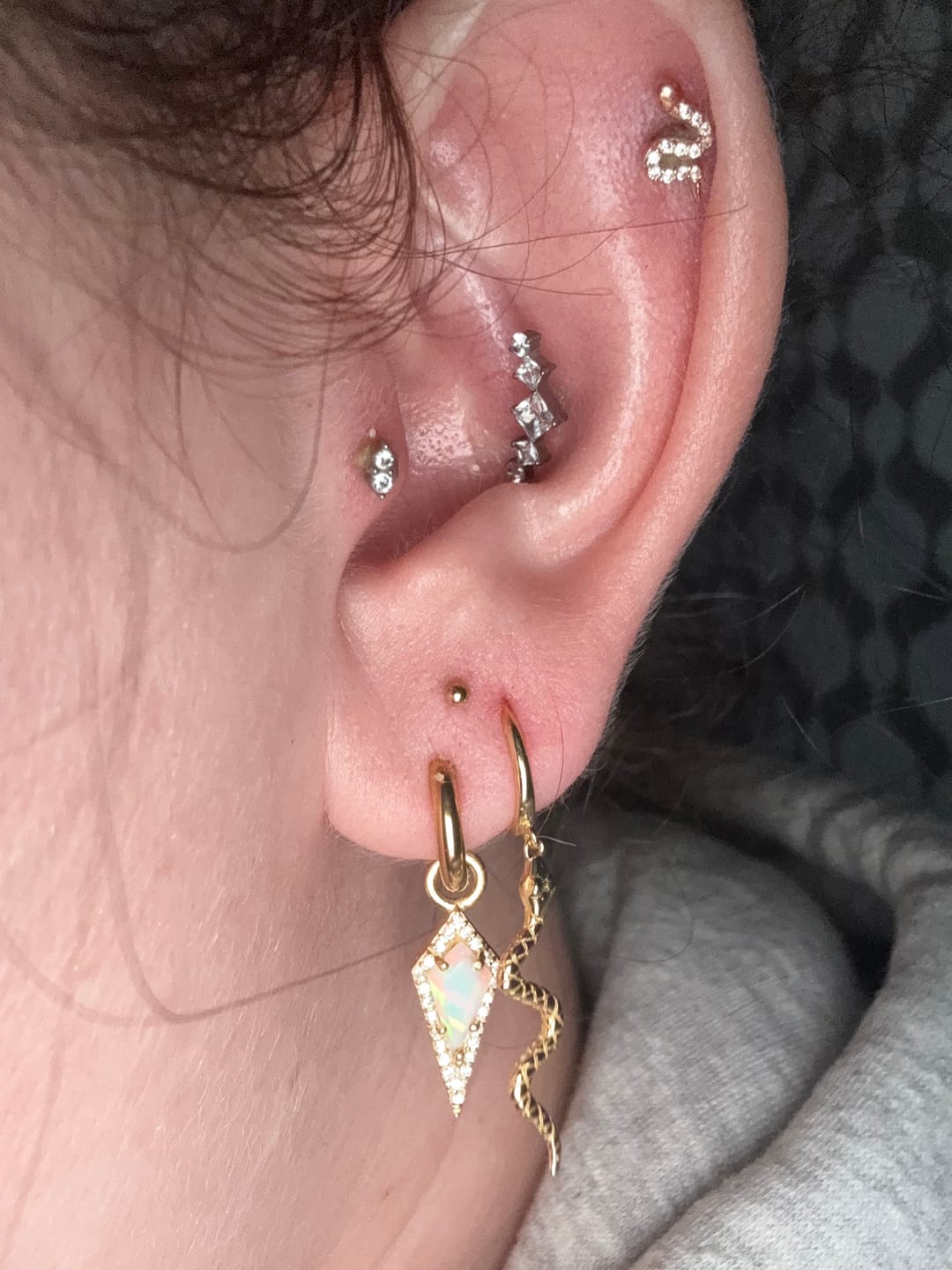 Customer photo review of AURA Mini Opal Pavé Kite Charm