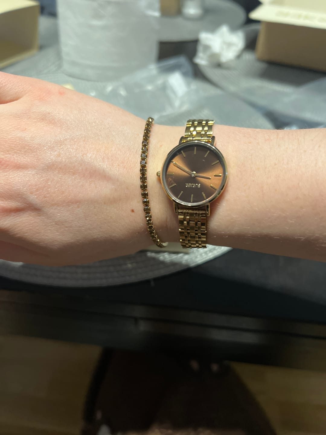 Customer photo review of Ruby Petite Gold Brown