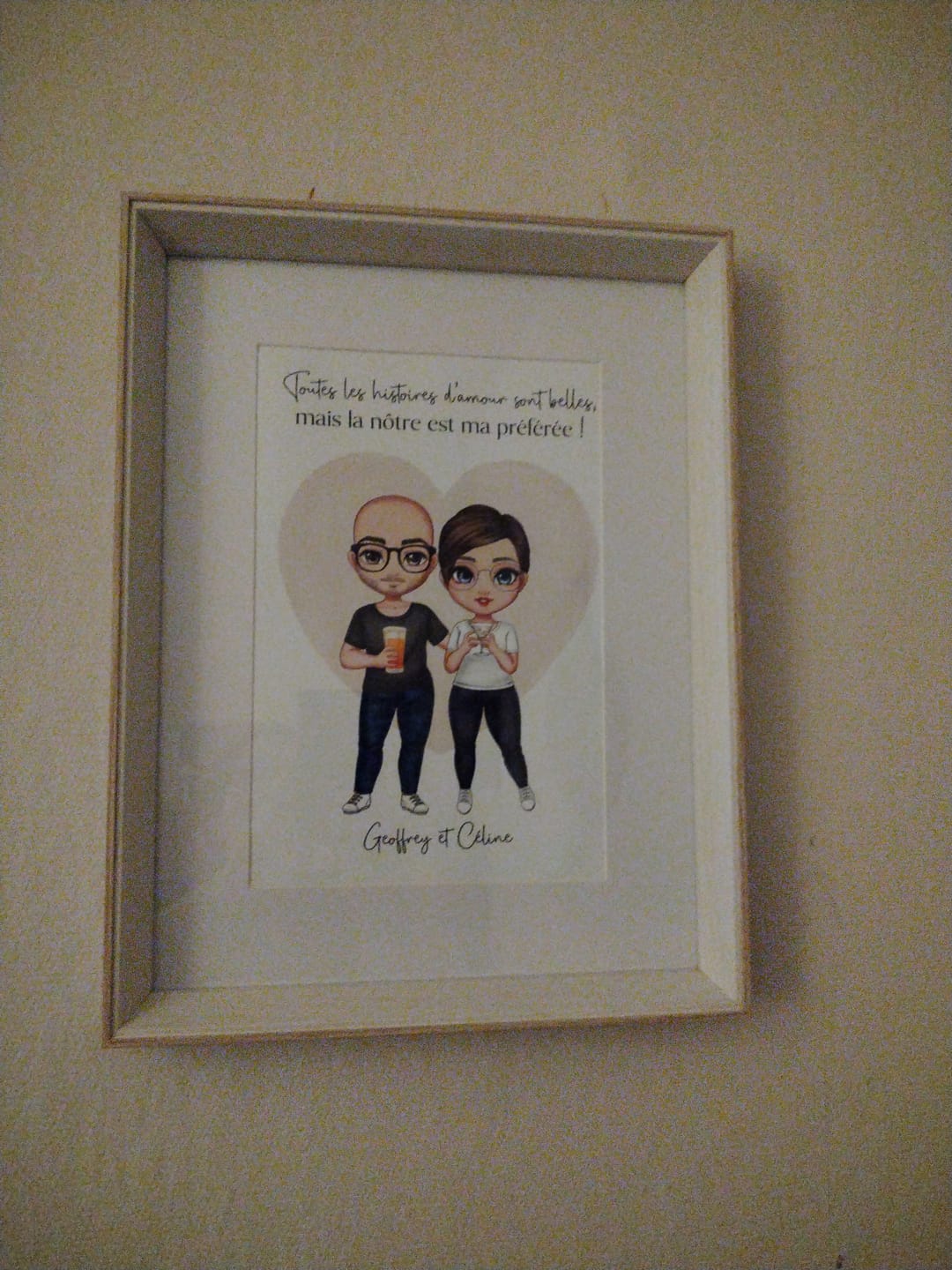 Customer photo review of Affiche Personnalisée - Couple Chibi