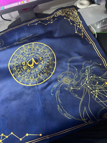 Customer photo review of Dragons Constellation 2-Player Cloth Playmat