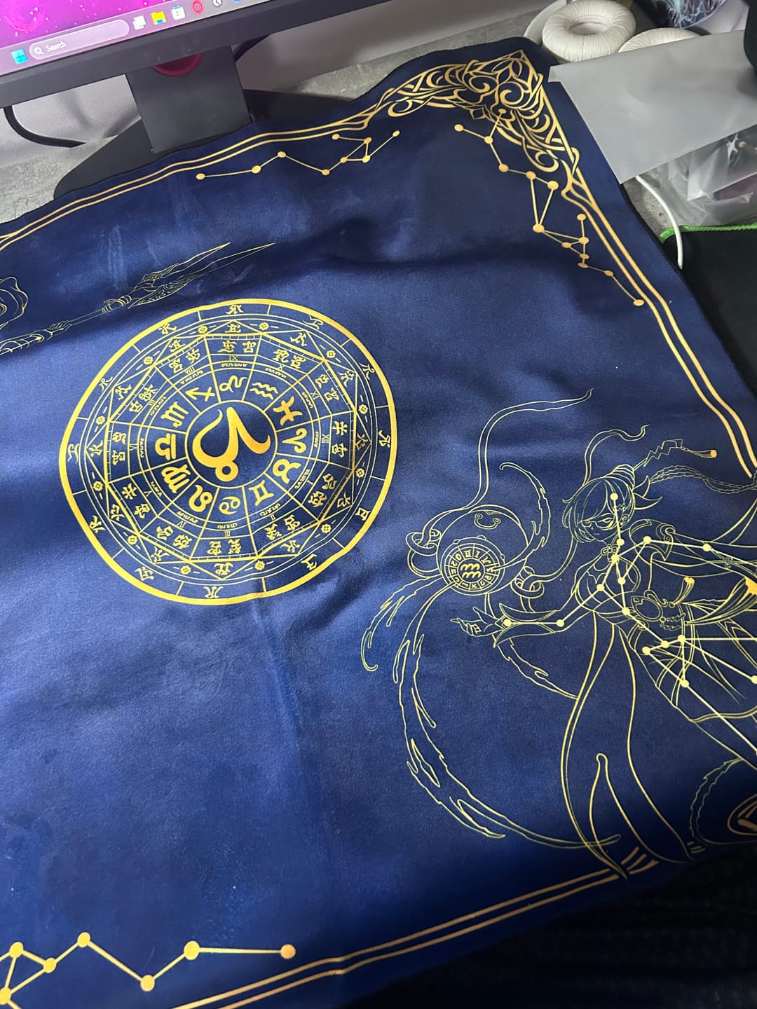 Customer photo review of Dragons Constellation 2-Player Cloth Playmat