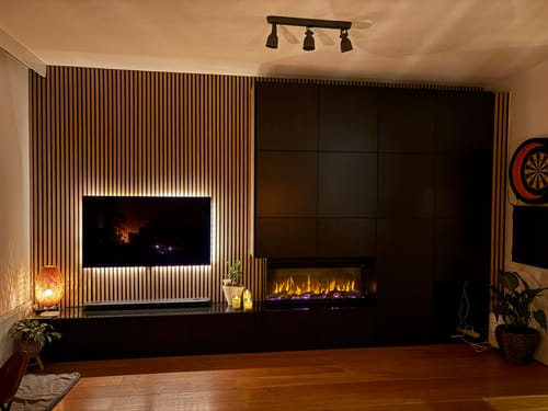 Customer photo review of EVIQ Elektrische sfeerhaard 3D Platina 42″ inch – 107 cm