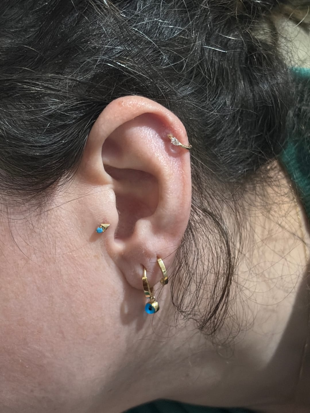 Customer photo review of Orion Damla Taşlı Halka Piercing