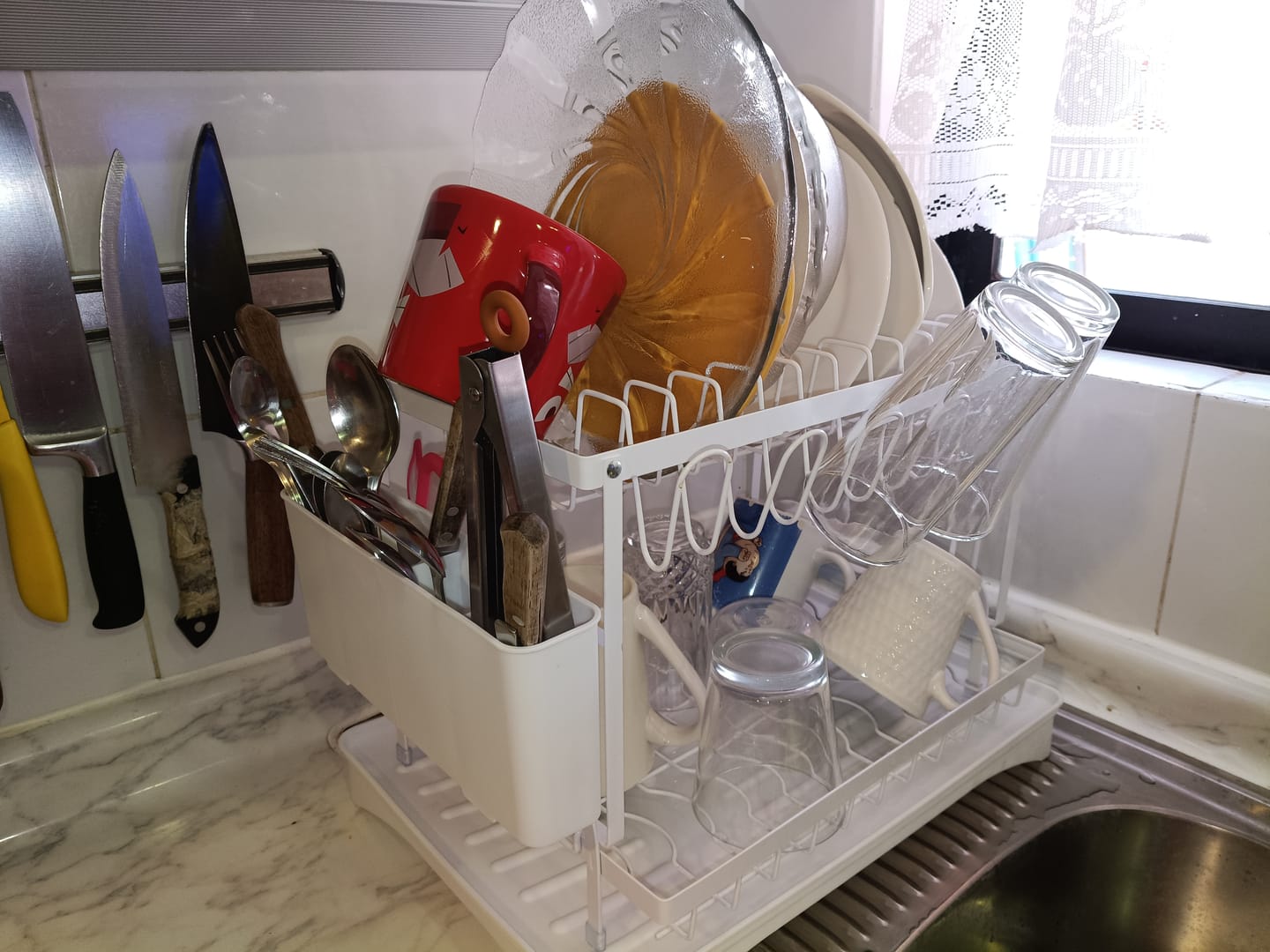 Customer photo review of Escurridor De Platos 2 Niveles Secaplatos Multifuncional