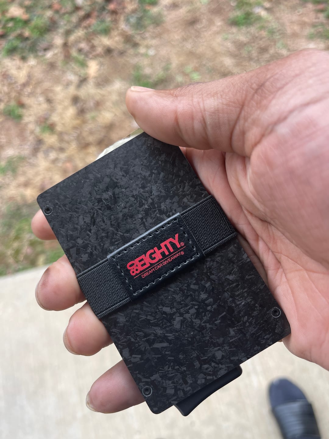 Customer photo review of 80Eighty® Minimalist Forged Carbon Wallet