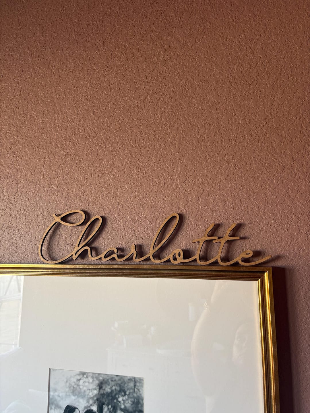 Customer photo review of Wood Name Sign