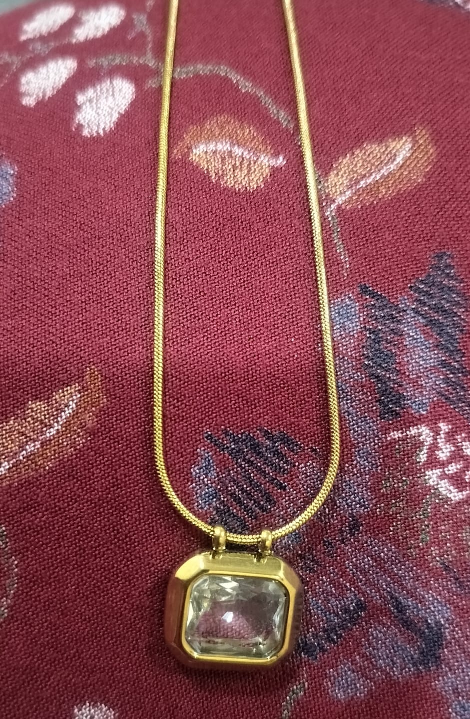 Customer photo review of Octagon Diamond Necklace