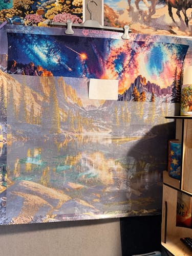 Customer photo review of 5D Diamond Painting – Aurora über dem Kristallsee