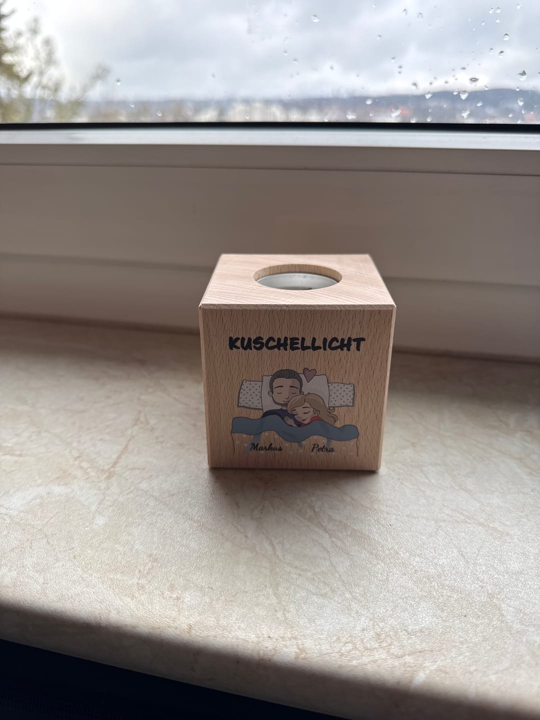 Customer photo review of Offizielles Kuschellicht - Personalisierter Kerzenwürfel