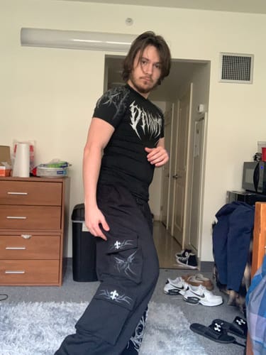 Customer photo review of Deathwing Banana Shape Uncuffed Luxury Cargos [VOID BLACK]