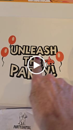 Customer video review of Standard Personalized Dog Party Pack