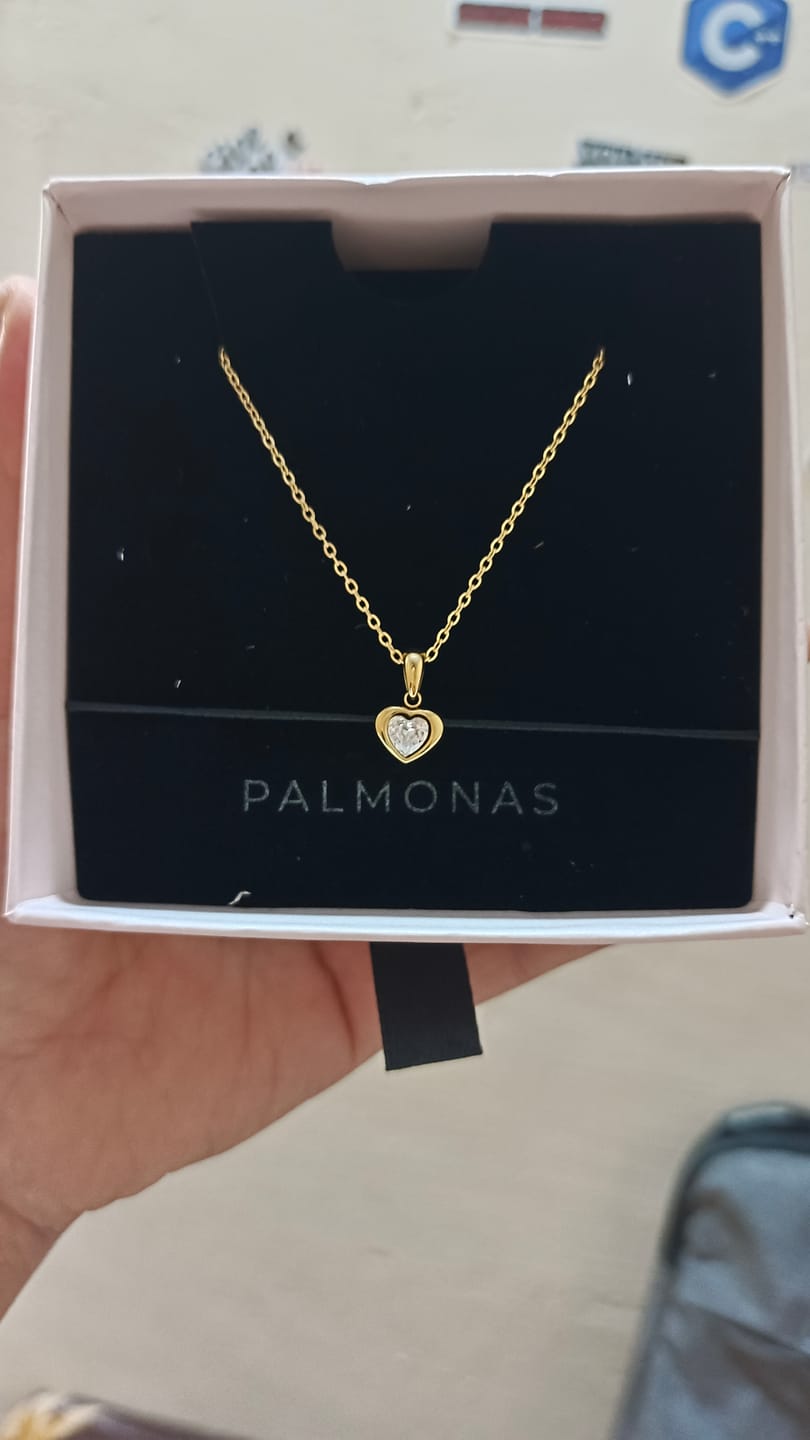 Customer photo review of Twin Glow Heart Necklace