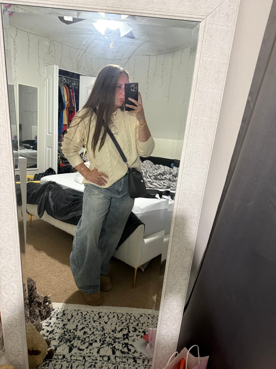 Customer photo review of Aelfric Eden Retro 90s Cable Knit Sweater