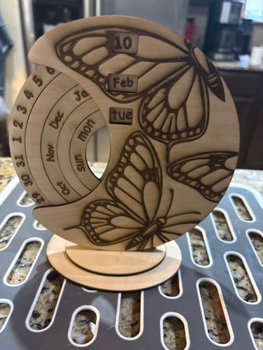 Customer photo review of Laser cut perpetual calendar nature 3 bundle svg file