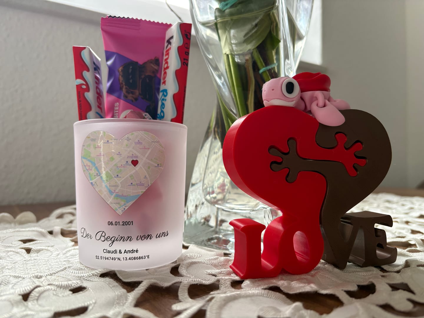 Customer photo review of Wo alles begann - Personalisiertes Teelichtglas für Paare