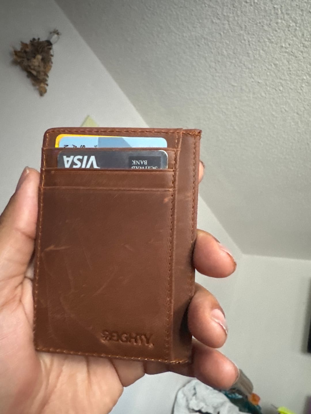 Customer photo review of 80Eighty® Cognac Leather Wallet