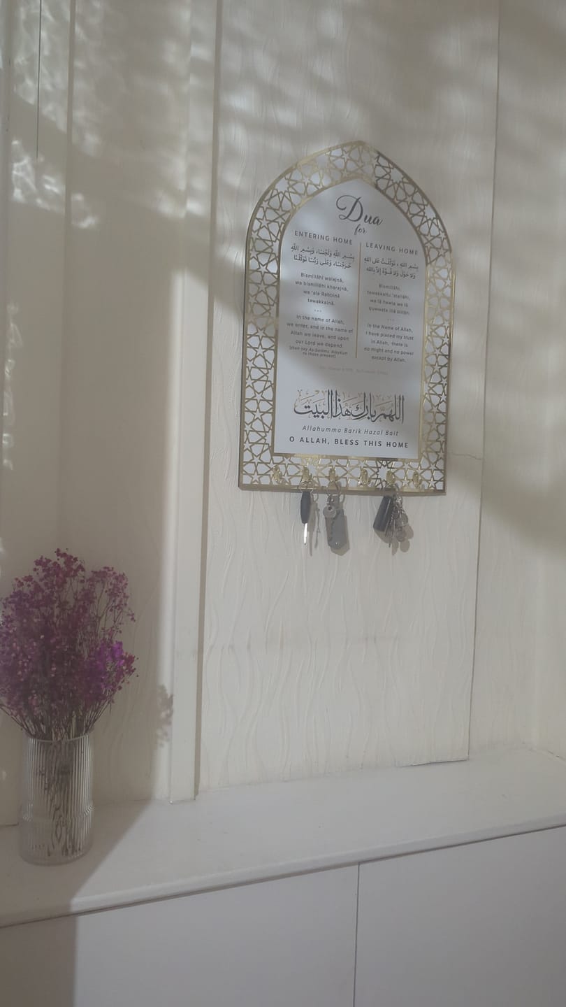 Customer photo review of Dua for Entering and Leaving Home Islamic Key Holder