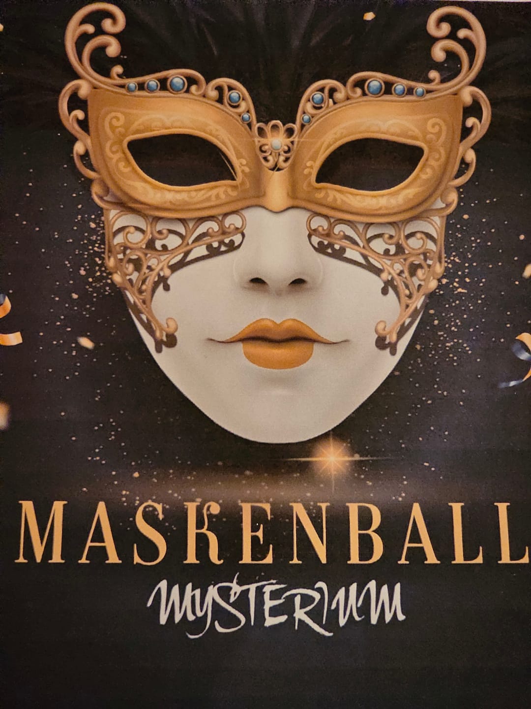 Customer photo review of Masquerade Ball/Carnival Murder Mystery Host Your Own Game Kit
