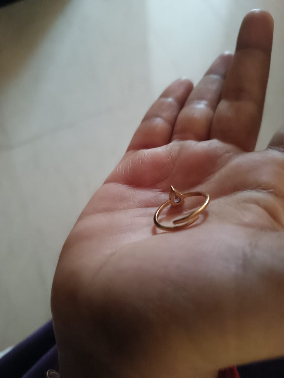 Customer photo review of Droplet Blush Ring