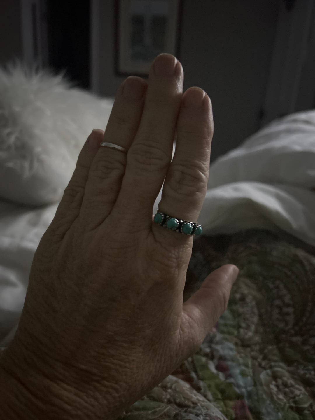 Customer photo review of Turquoise Band Ring Sterling Silver