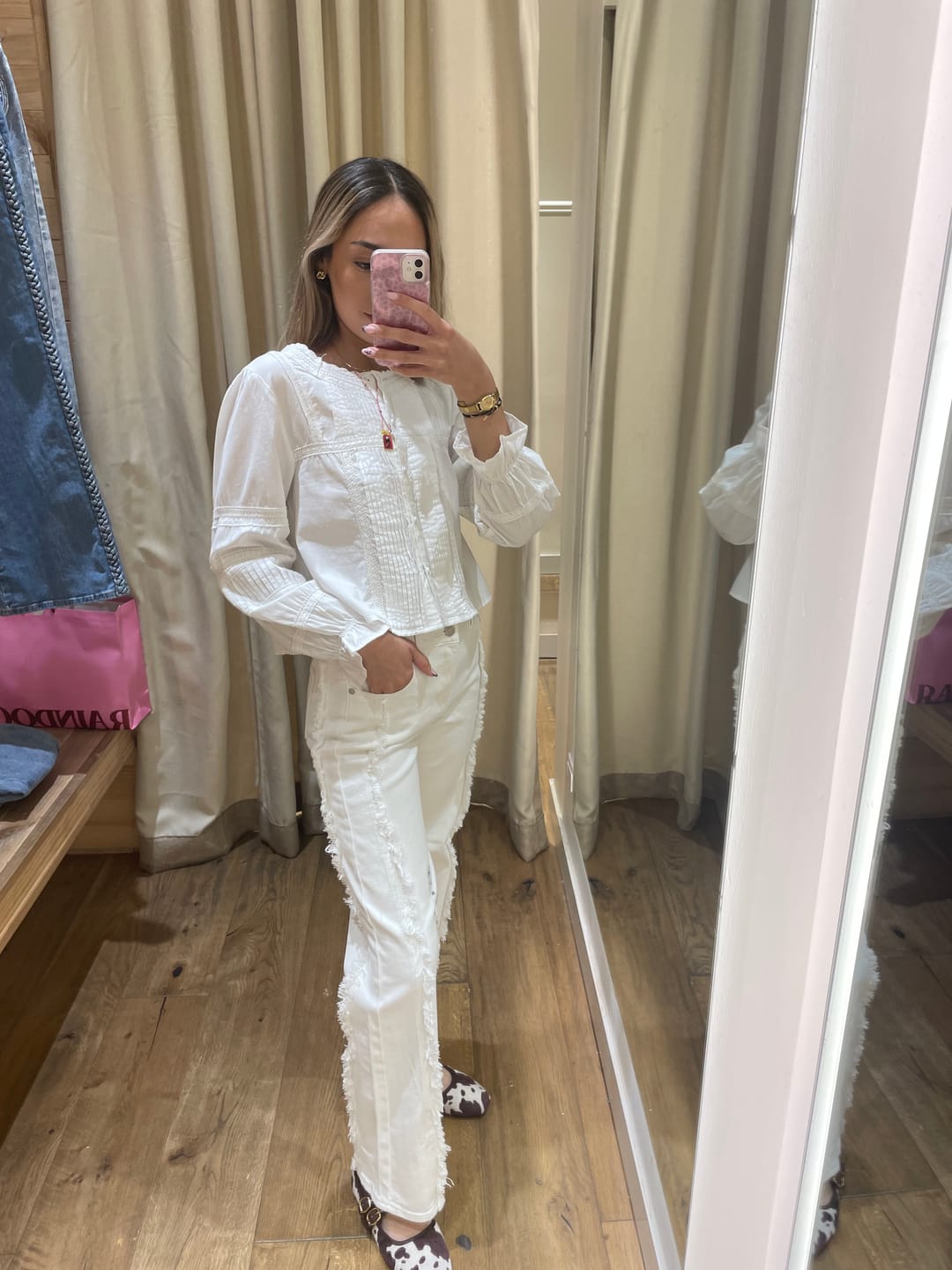 Customer photo review of Pantalón Flecos White