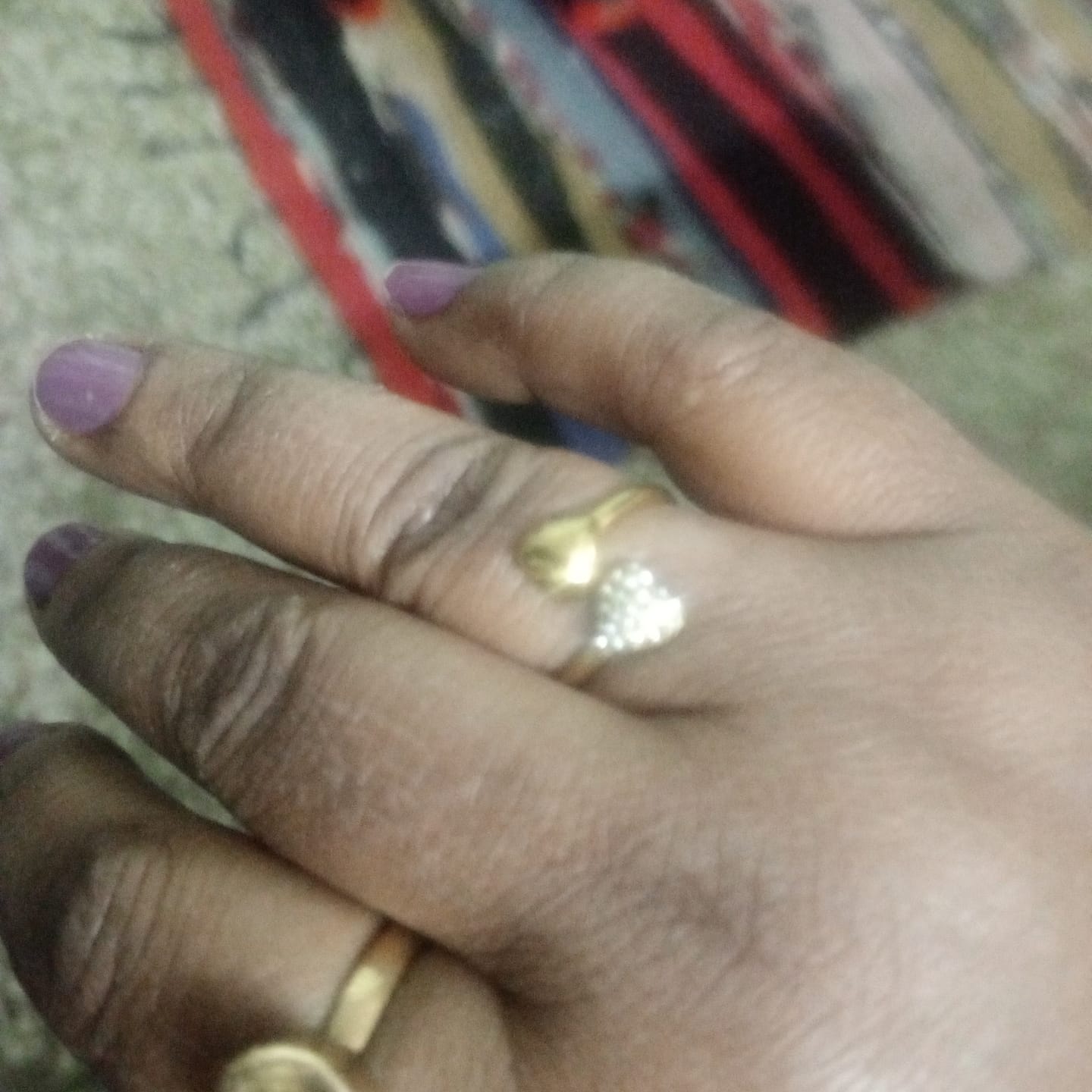 Customer photo review of Gold Stone Studded Heart Shaped Ring