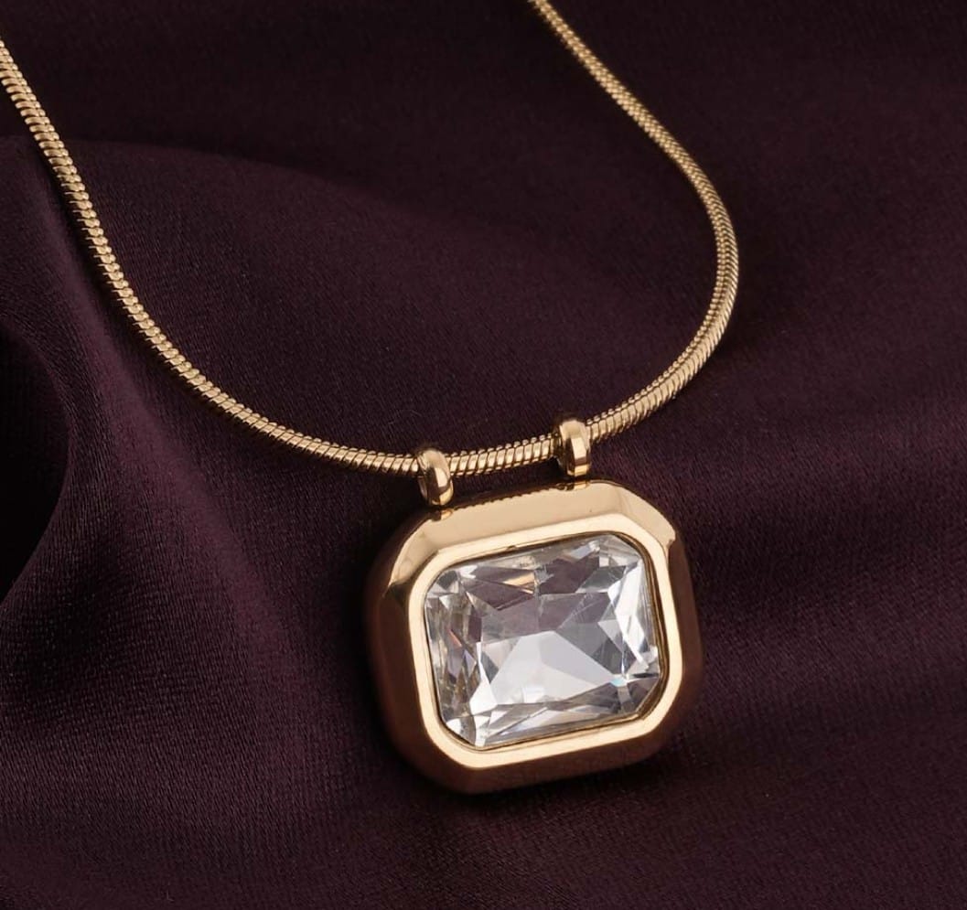 Customer photo review of Octagon Diamond Necklace