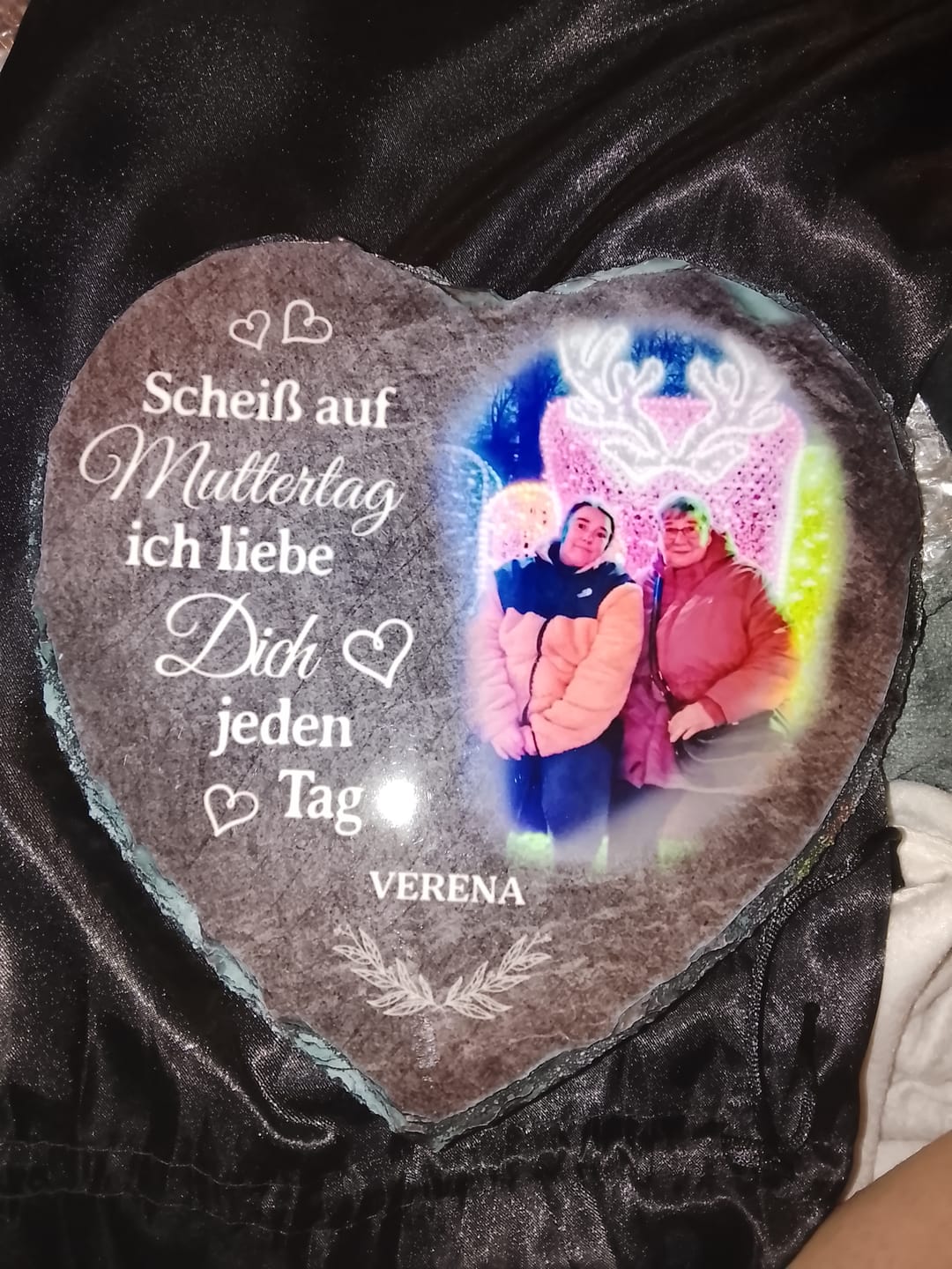 Customer photo review of Schieferherz Satinbeutel