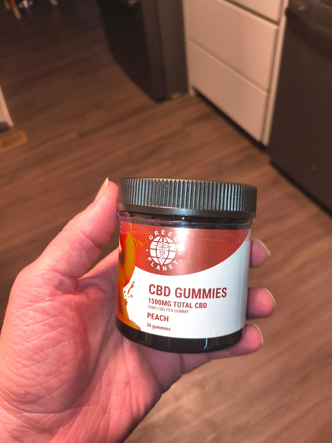 Customer photo review of CBD Gummies 1500mg Peach