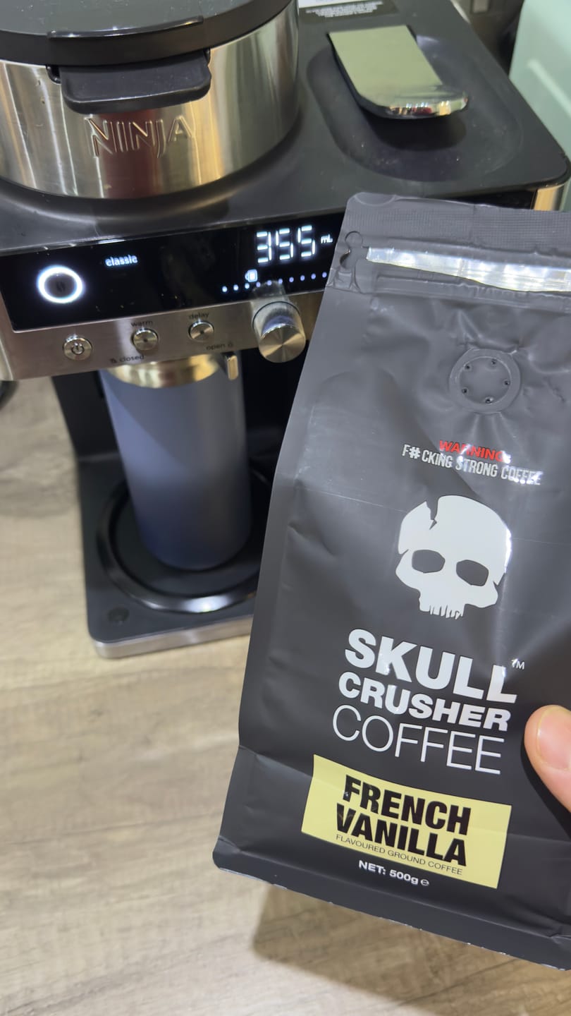 Customer photo review of Skull Crusher Coffee - French Vanilla