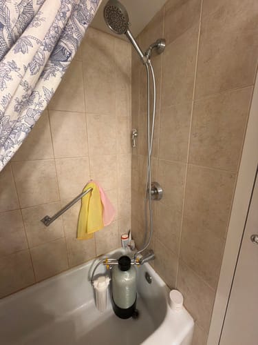 Customer photo review of Shower Water Softener System