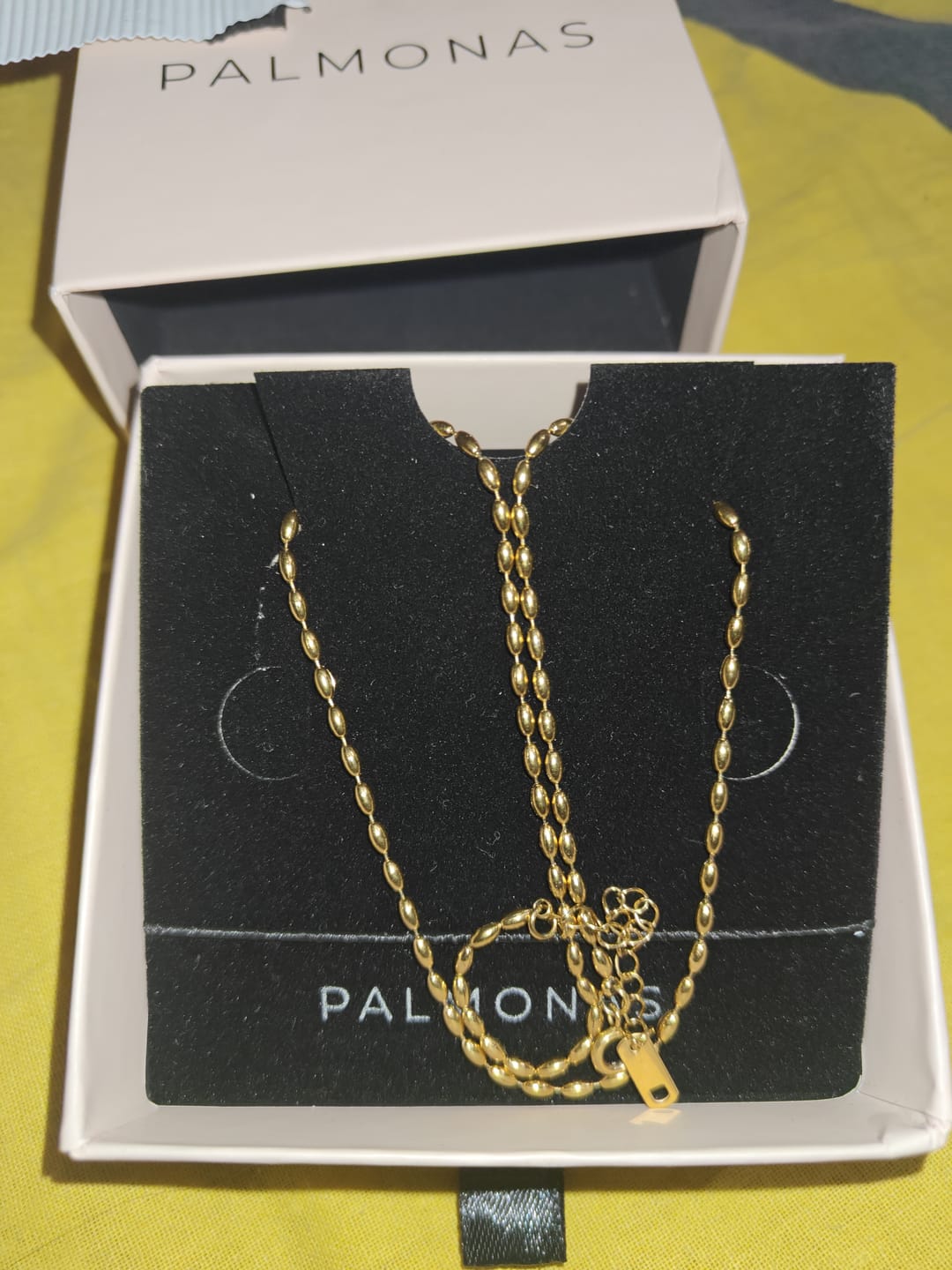 Customer photo review of Gold Beaded Necklace