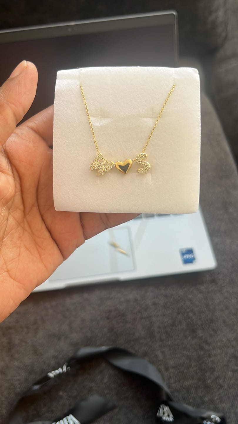Customer photo review of BUBBLE NAME NECKLACE - Create your own