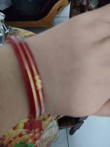 Customer photo review of “Mayur 22k Hallmark Red Divya Shringar Bangle” (2 pis)