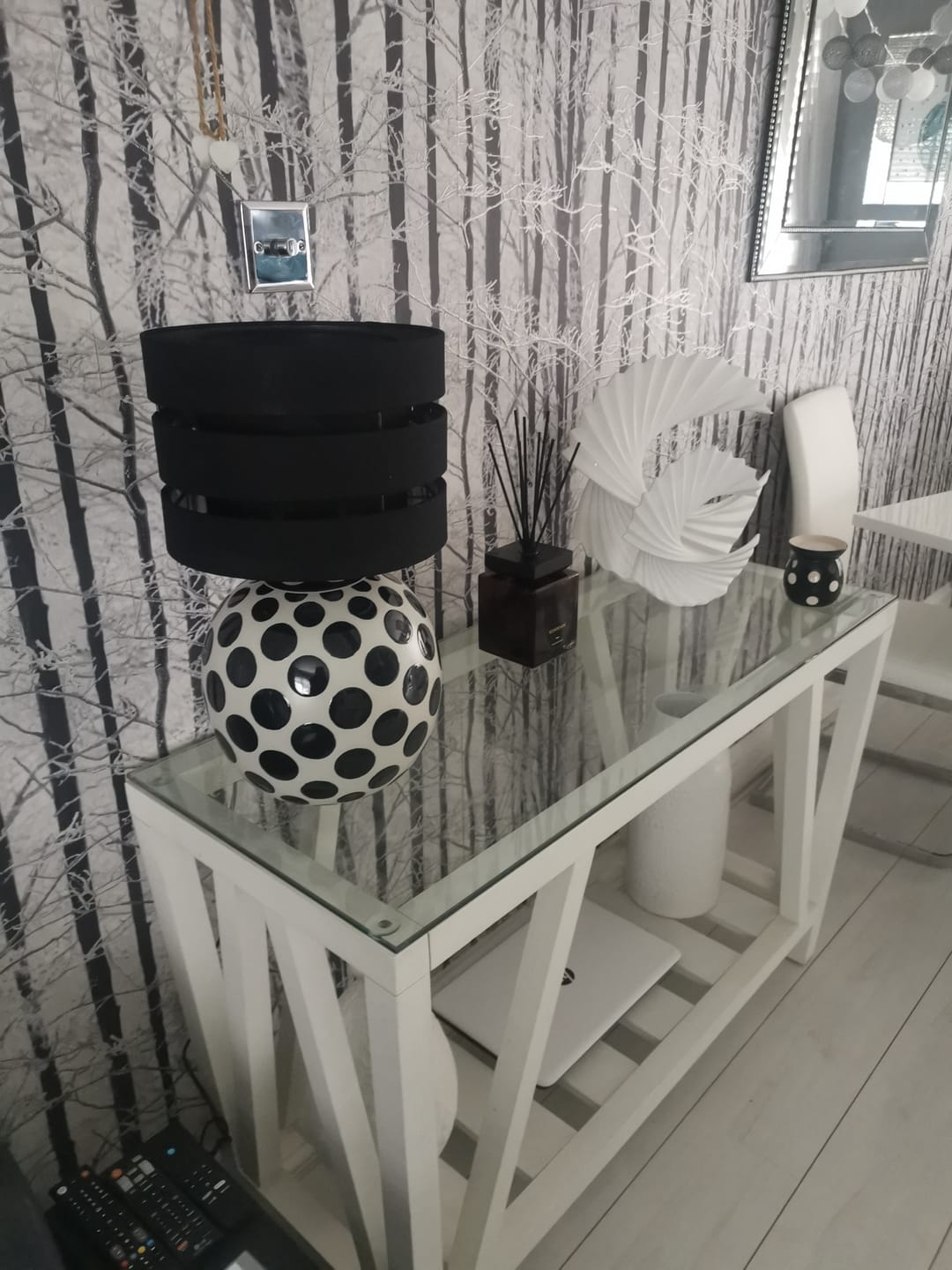 Customer photo review of Larisa Black Polka Dot Ceramic Table Lamp Base
