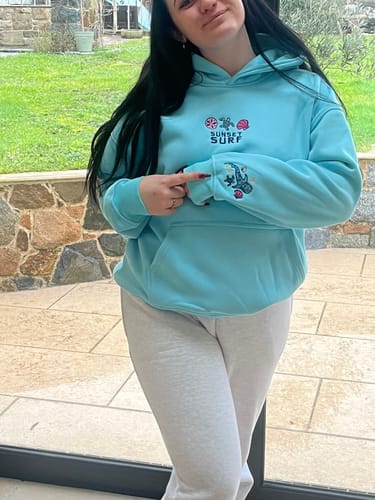 Customer photo review of Blue Whale Shark Tropics Hoodie