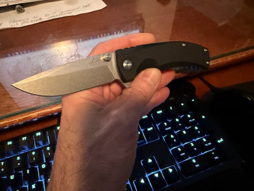 Customer photo review of Alex Jones "Patriot Silver" Folding Knife
