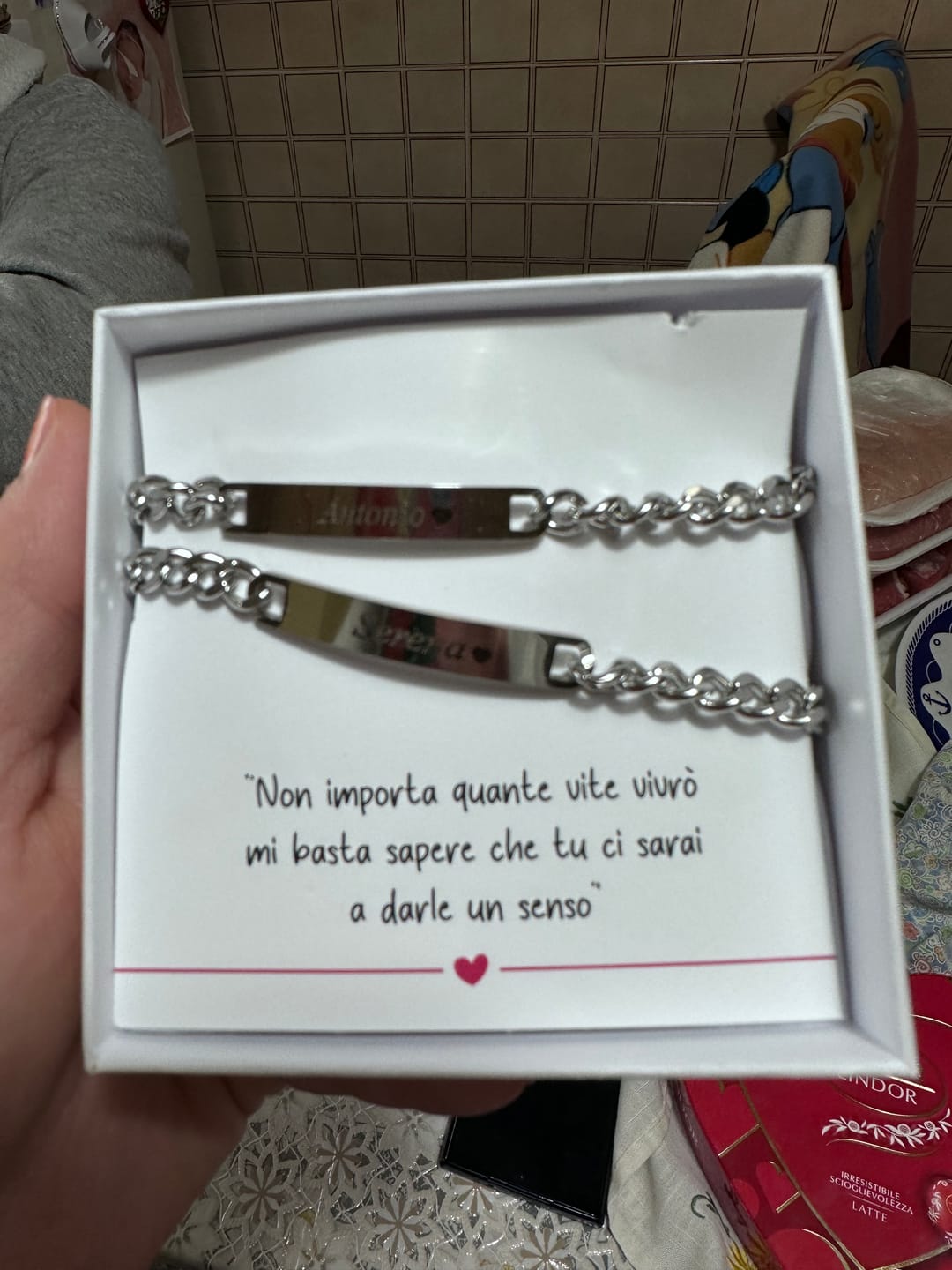 Customer photo review of Bracciali per Coppia Personalizzati con Incisione ✦ Unione Eterna