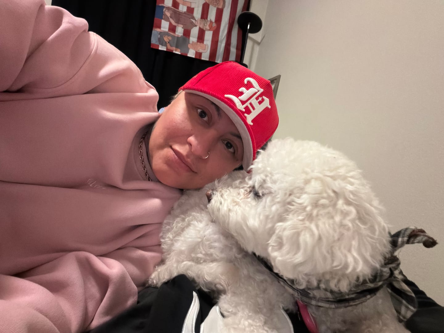 Customer photo review of Red & White All Corduroy Hat